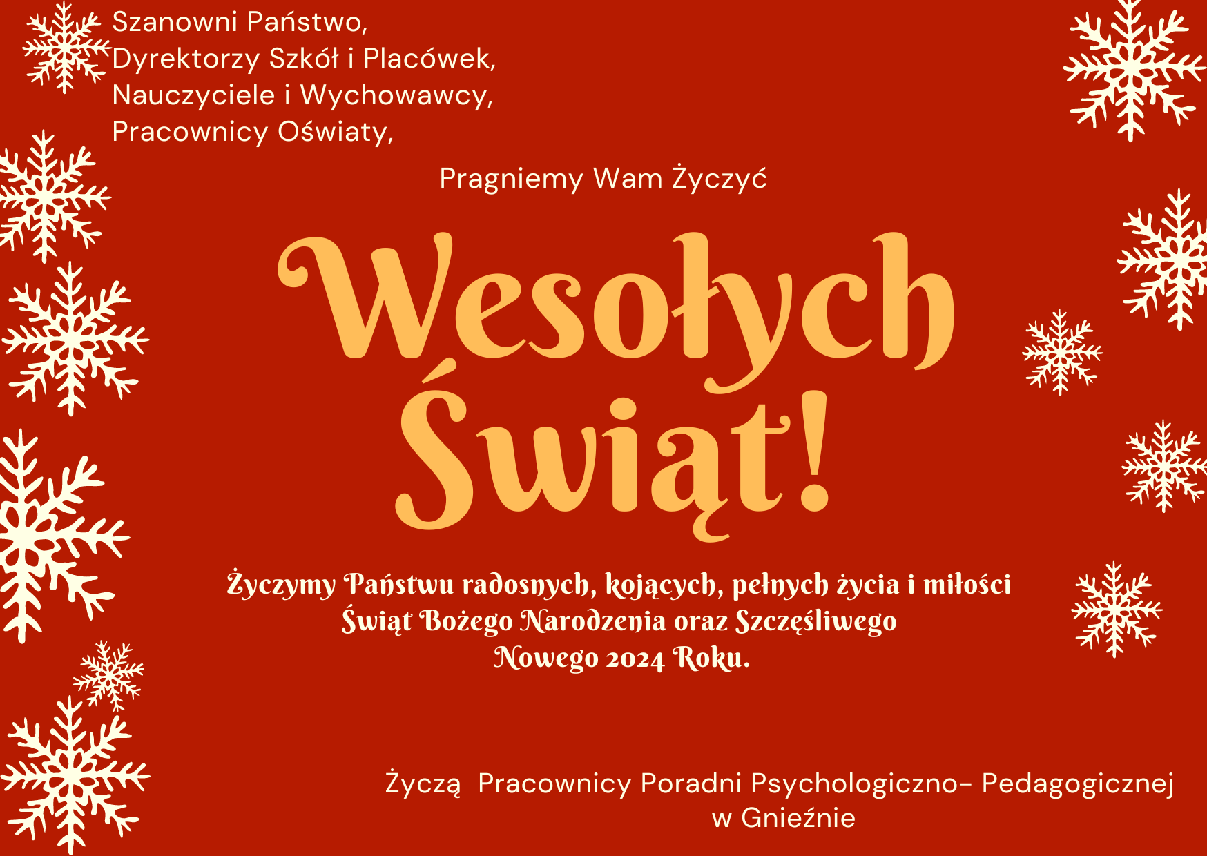 WESOŁYCH ŚWIĄT